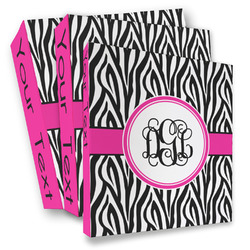 Zebra Print 3 Ring Binder - Full Wrap (Personalized)