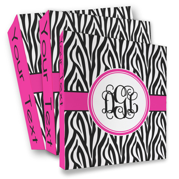 Custom Zebra Print 3 Ring Binder - Full Wrap (Personalized)