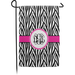 Zebra Print Small Garden Flag - Single Sided w/ Monograms