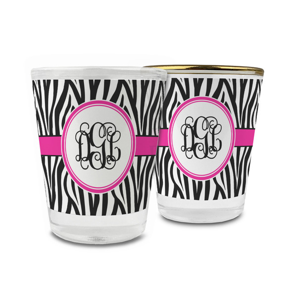 Custom Zebra Print Glass Shot Glass - 1.5 oz (Personalized)