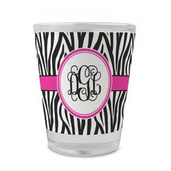 Zebra Print Glass Shot Glass - 1.5 oz - Set of 4 (Personalized)