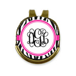 Zebra Print Golf Ball Marker - Hat Clip - Gold