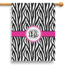 Zebra Print 28" House Flag - Single Sided (Personalized)