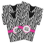 Zebra Print Jersey Bottle Cooler - Set of 4 (Personalized)