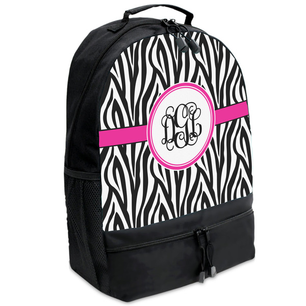 Custom Zebra Print Backpacks - Black (Personalized)