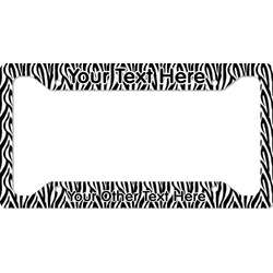 Zebra Print License Plate Frame - Style A (Personalized)
