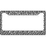 Zebra Print License Plate Frame - Style B (Personalized)