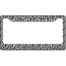 Zebra Print License Plate Frame - Style B (Personalized)