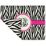 Zebra Print Double-Sided Linen Placemat - Single w/ Monogram