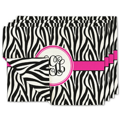 Zebra Print Linen Placemat w/ Monogram