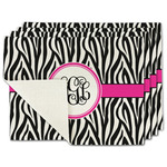 Zebra Print Single-Sided Linen Placemat - Set of 4 w/ Monogram