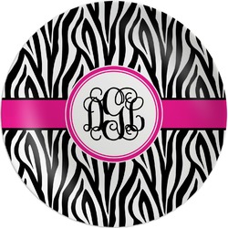 Zebra Print Melamine Plate (Personalized)