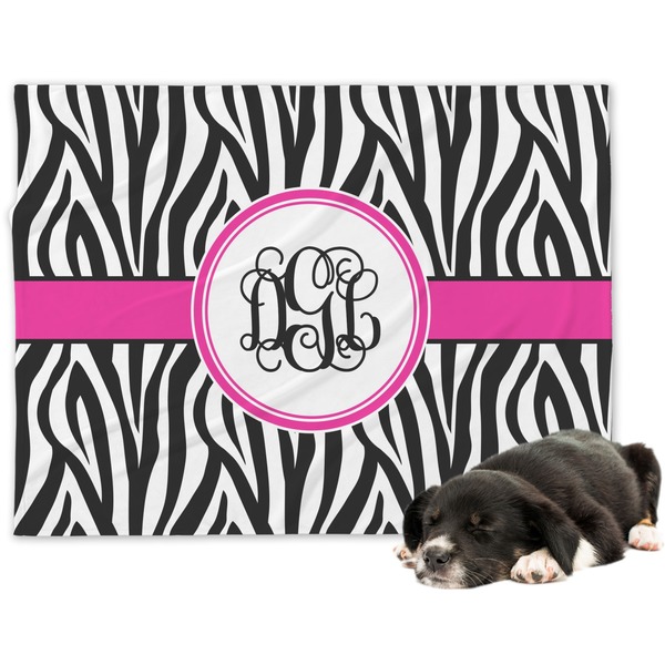 Custom Zebra Print Dog Blanket - Regular (Personalized)