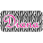 Zebra Print Mini/Bicycle License Plate (2 Holes) (Personalized)