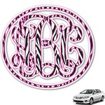 Zebra Print Monogram Car Decal (Personalized)