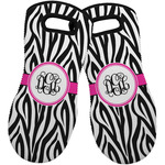 Zebra Print Neoprene Oven Mitts - Set of 2 w/ Monogram