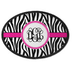 Zebra Print Iron On Oval Patch w/ Monogram