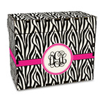 Zebra Print Wood Recipe Box - Full Color Print (Personalized)