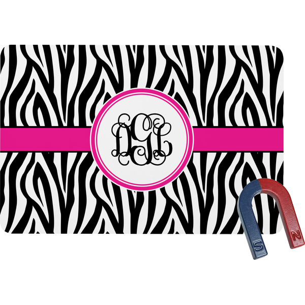 Custom Zebra Print Rectangular Fridge Magnet (Personalized)