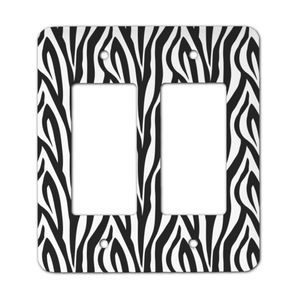 Custom Zebra Print Rocker Style Light Switch Cover - Two Switch