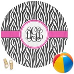 Zebra Print Round Beach Towel (Personalized)