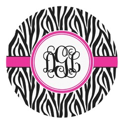 Zebra Print Round Decal - Large (Personalized)