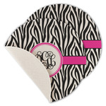 Zebra Print Round Linen Placemat - Single Sided - Set of 4 (Personalized)