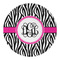 Zebra Print Round Paper Coaster - Approval