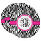 Zebra Print Round Paper Coaster - Main