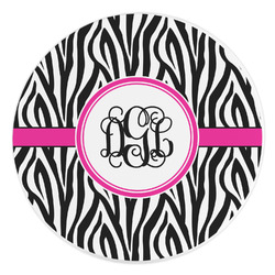 Zebra Print Round Stone Trivet (Personalized)