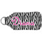 Zebra Print Sanitizer Holder Keychain - Large (Back)