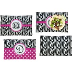 Zebra Print Set of 4 Glass Rectangular Lunch / Dinner Plate (Personalized)