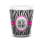 Zebra Print Ceramic Shot Glass - 1.5 oz - White - Single (Personalized)