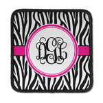 Zebra Print Iron On Square Patch w/ Monogram