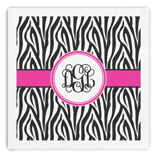 Custom Zebra Print Paper Dinner Napkins (Personalized)