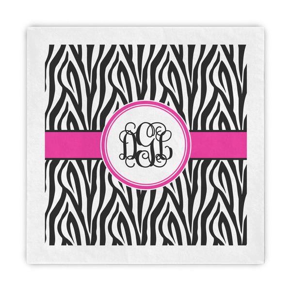 Custom Zebra Print Standard Decorative Napkins (Personalized)