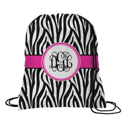 Zebra Print Drawstring Backpack - Medium (Personalized)