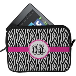 Zebra Print Tablet Case / Sleeve - Small (Personalized)