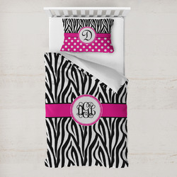 Zebra Print Toddler Bedding Set - With Pillowcase (Personalized)