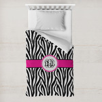 Zebra Print Toddler Duvet Cover w/ Monogram