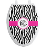 Zebra Print Toilet Seat Decal - Elongated (Personalized)