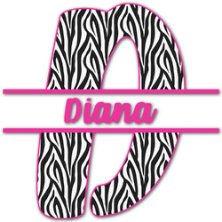 Zebra Print Name & Initial Decal - Up to 12"x12" (Personalized)