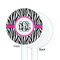 Zebra Print White Plastic 5.5" Stir Stick - Single Sided - Round - Front & Back