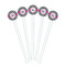 Zebra Print White Plastic 7" Stir Stick - Round - Fan View