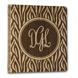 Zebra Print Wood 3-Ring Binder - 1" Letter Size (Personalized)