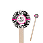 Zebra Print 6" Round Wooden Stir Sticks - Double Sided (Personalized)