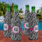 Zebra Print Zipper Bottle Cooler - Set of 4 - LIFESTYLE