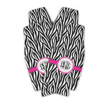 Zebra Print Zipper Bottle Cooler - Set of 4 (Personalized)