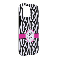 Zebra Print iPhone Case - Rubber Lined - iPhone 13 Pro Max (Personalized)