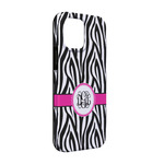 Zebra Print iPhone Case - Rubber Lined - iPhone 13 Pro (Personalized)